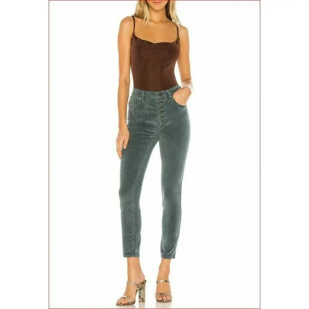Free People We The Free Womens Sun Chaser Corduroy High Waisted Skinny Pants